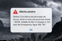 Defesa Civil emite alerta para chuva, vento e raios no Rio