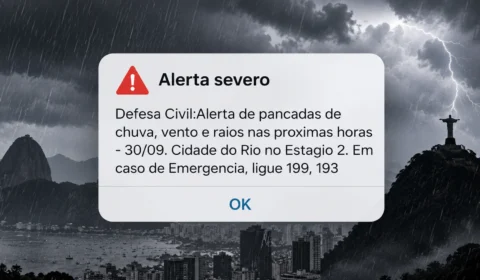 Defesa Civil emite alerta para chuva, vento e raios no Rio