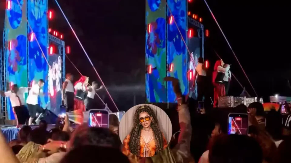 Palco cede durante show de Gloria Groove e dois bailarinos caem em MG