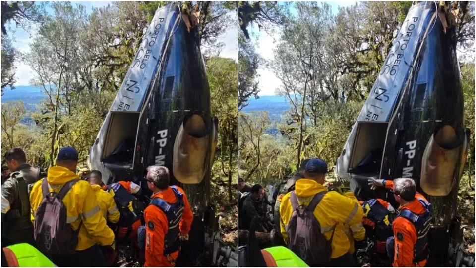 Empresa responsável pelo helicóptero de Rick é autorizada a retirar destroços em Santa Catarina