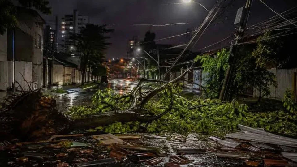 Temporal provoca estragos, derruba árvores e deixa Varginha (MG) sem energia