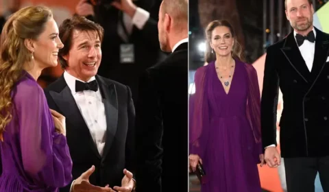 Kate Middleton e príncipe William prestigiam pré-estreia de “Digger” com Tom Cruise