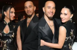 Kim Kardashian e Lewis Hamilton aparecem juntos em evento em Los Angeles