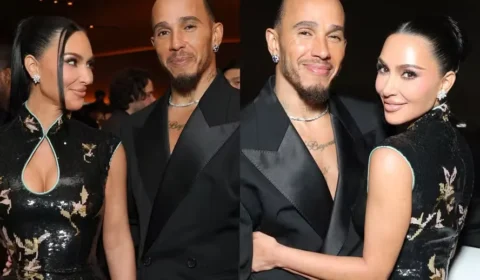 Kim Kardashian e Lewis Hamilton aparecem juntos em evento em Los Angeles