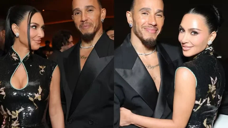 Kim Kardashian e Lewis Hamilton aparecem juntos em evento em Los Angeles