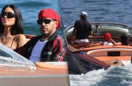 Lewis Hamilton e Kim Kardashian são flagrados em passeio romântico pelo Lago de Como, na Itália