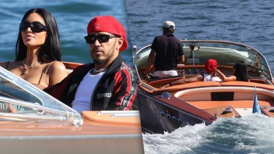 Lewis Hamilton e Kim Kardashian são flagrados em passeio romântico pelo Lago de Como, na Itália