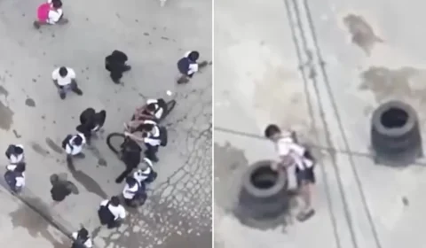 Alunos são flagrados ao lado de traficante armado e ajudando a montar barricadas no Rio