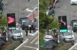 Motorista sem habilitação bate Porsche em viatura e fere dois PMs na Faria Lima