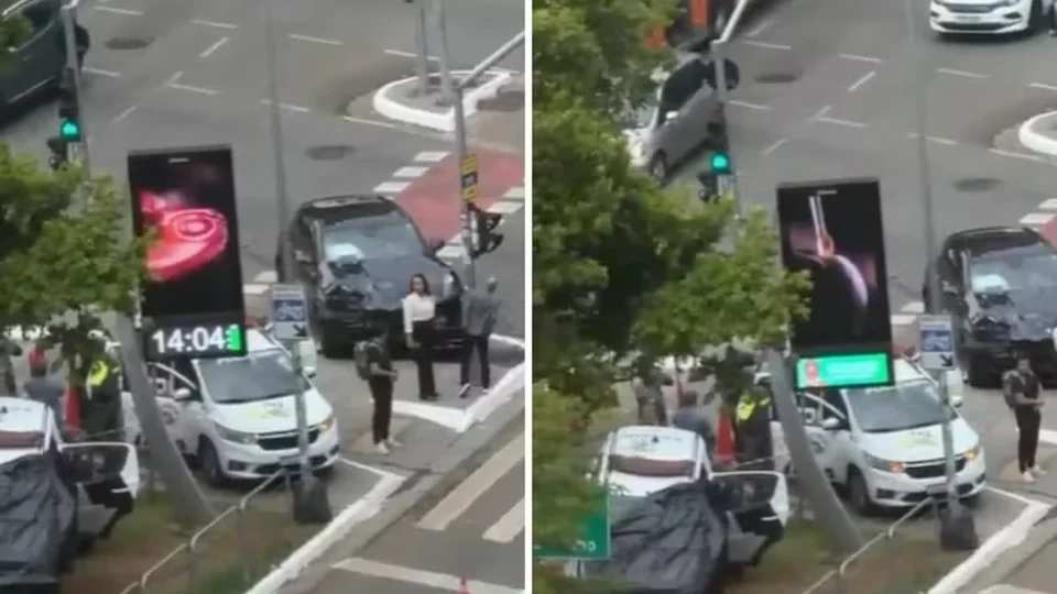 Motorista sem habilitação bate Porsche em viatura e fere dois PMs na Faria Lima