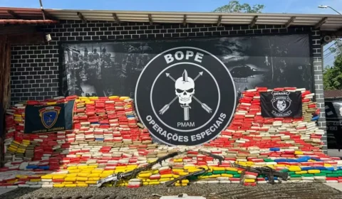 Polícia apreende 4,5 toneladas de skunk e armas de guerra no Amazonas