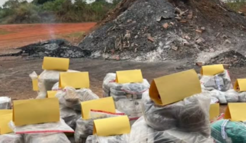 Polícia incinera mais de 645 kg de drogas apreendidas na fronteira de Rondônia