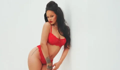 Rihanna posa de lingerie vermelha e reacende pedidos por novo álbum