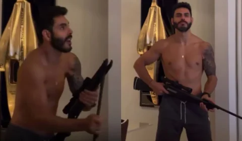 Rodolffo mata barata com tiro dentro de casa e vídeo viraliza nas redes sociais