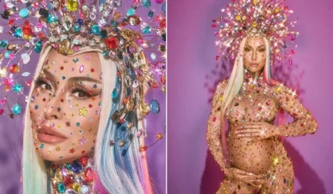 Grávida, Sabrina Sato confirma presença no Carnaval 2027 e chama atenção com look de pedrinhas coloridas