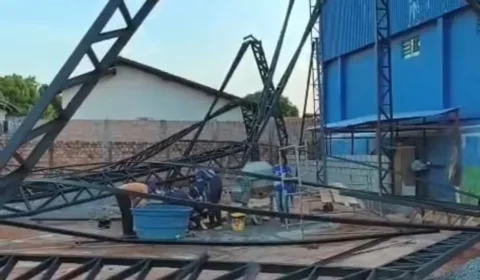 Estrutura metálica desaba e deixa três trabalhadores feridos em Boa Vista