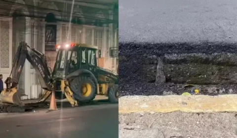 Prefeitura manda retirar asfalto recém-aplicado na Avenida Nazaré após erro no nivelamento