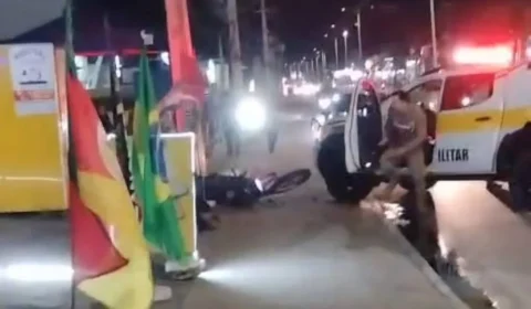 Viatura da PM atropela motociclista durante comemoração pela reeleição de Lula em SC