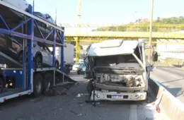 Acidente com caminhões e moto gera congestionamento de 7 km em BH