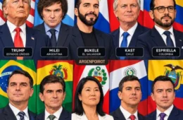 Milei publica montagem com líderes da direita nas Américas e inclui Flávio Bolsonaro