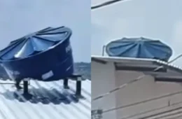 Caixa d’água “derrete” em telhado durante dia de 37°C em Manaus; vídeo chama atenção