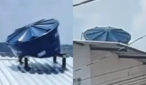 Caixa d’água “derrete” em telhado durante dia de 37°C em Manaus; vídeo chama atenção