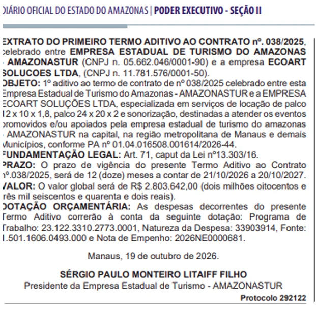 Contratos incluem estruturas e equipamentos para eventos na capital, na região metropolitana e no interior do estado.