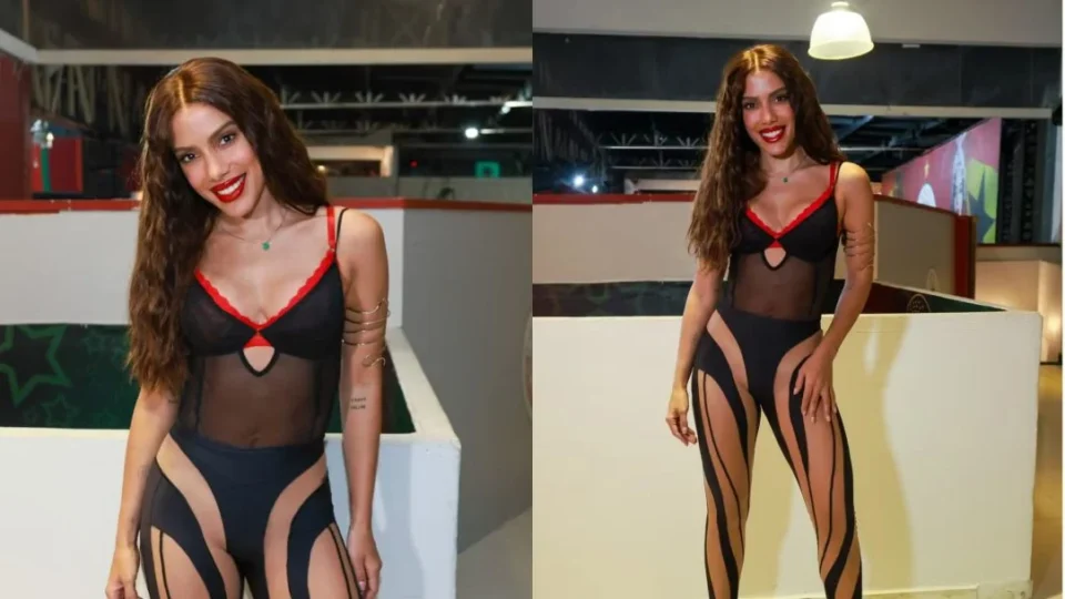 VIDEO: Anitta rouba a cena em ensaio da Grande Rio com look preto e samba no pé na quadra