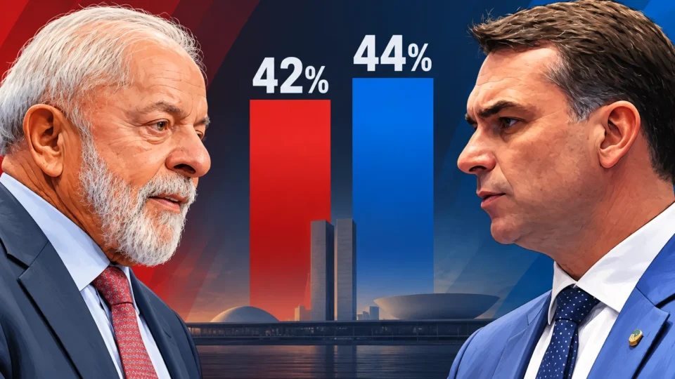 Quaest: Flávio tem 44% e Lula 42% em cenário de segundo turno