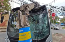 Ônibus bate em poste e deixa 728 imóveis sem energia em BH