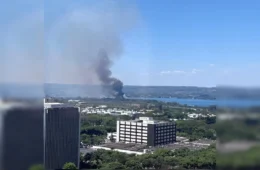 Incêndio atinge área de vegetação nas proximidades do Ibama, na Asa Norte