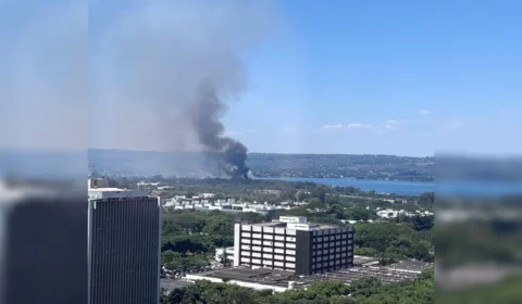 Incêndio atinge área de vegetação nas proximidades do Ibama, na Asa Norte