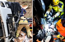 Caminhão tomba na BR-381 e provoca lentidão em João Monlevade (MG)