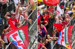 Chuva não dispersa apoiadores de Lula antes de ato em BH