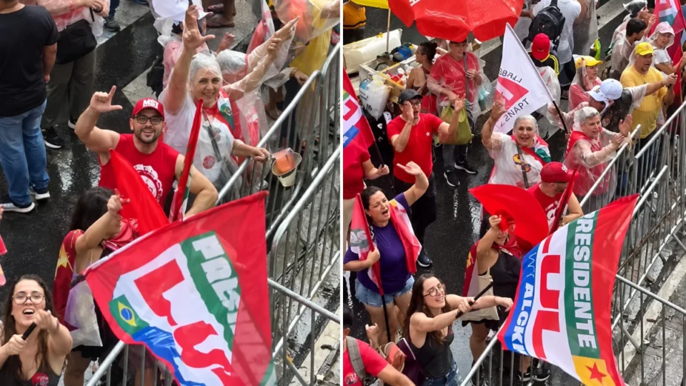 Chuva não dispersa apoiadores de Lula antes de ato em BH