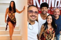 Viviane Araújo recebe declaração de amor do marido durante noite no Salgueiro
