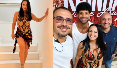 Viviane Araújo recebe declaração de amor do marido durante noite no Salgueiro