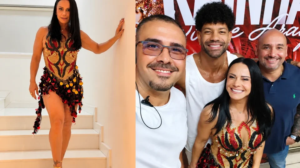 Viviane Araújo recebe declaração de amor do marido durante noite no Salgueiro