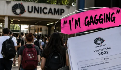 “I’m gagging”: expressão em inglês aparece na prova da Unicamp e vira meme; entenda o significado