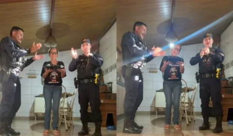 Idosa liga para a polícia no dia do aniversário para não ficar sozinha e recebe surpresa de militares em MT