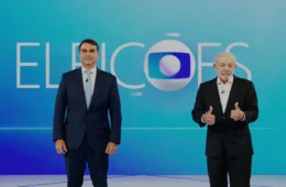No 1º bloco do debate, Lula e Flávio discutem obras, salário mínimo e impostos
