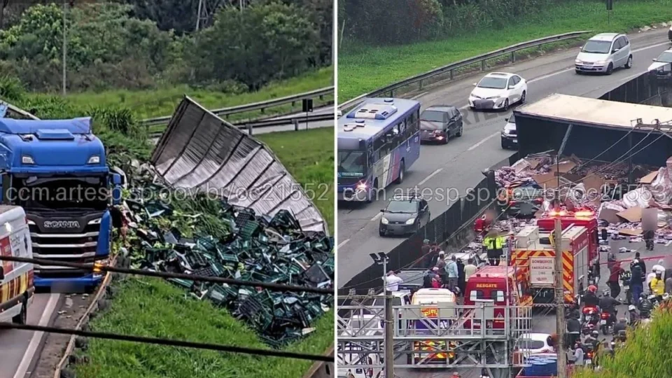 Acidentes com carretas bloqueiam Raposo Tavares e Rodoanel na Grande São Paulo