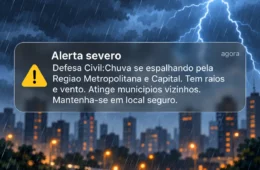 Defesa Civil emite alerta severo para chuva, raios e ventania em São Paulo