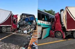 Acidente com ônibus deixa um morto e 41 feridos na BR-381, em Minas