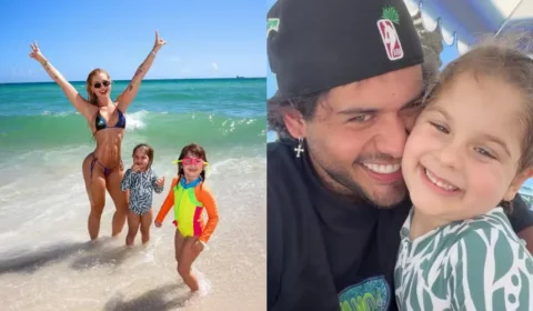 Após término com Vini Jr., Virginia se reencontra com Zé Felipe e os filhos em Miami