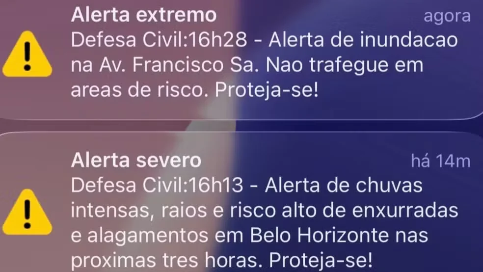 chuva em BH, alagamentos em Belo Horizonte, Grande BH, Defesa Civil BH, Contagem, temporal em Minas Gerais, risco de inundação, Avenida Francisco Sá
