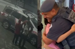 Menina sequestrada pelo pai reencontra policial que percebeu pedido de socorro