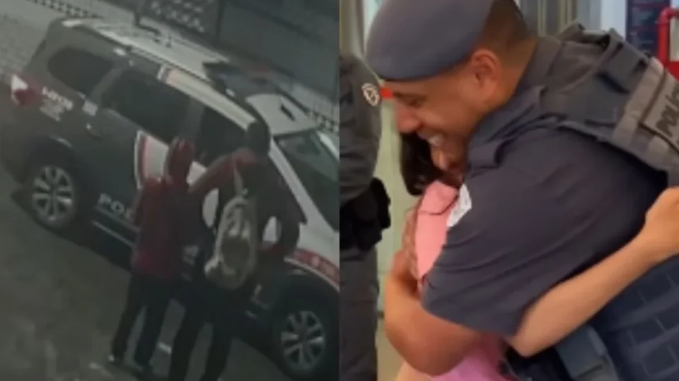 Menina sequestrada pelo pai reencontra policial que percebeu pedido de socorro