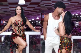 Viviane Araújo recebe declaração de amor do marido durante noite no Salgueiro