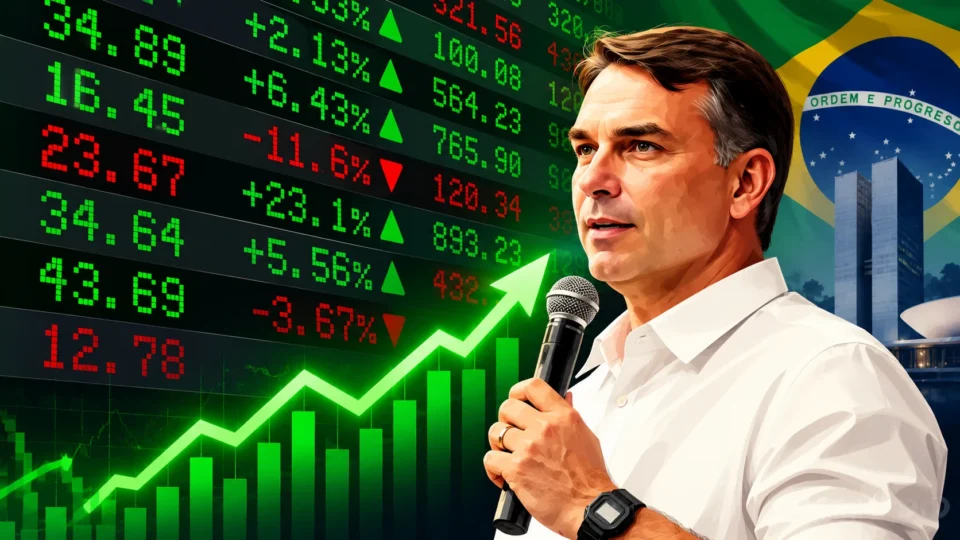 Bolsa supera 208 mil pontos após pesquisa mostrar Flávio Bolsonaro à frente de Lula